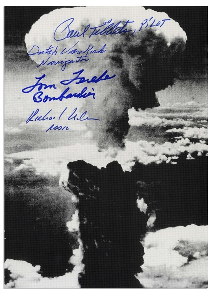 Enola Gay Crew-Signed Photo by Four Depicting the Atomic Bomb Blast
